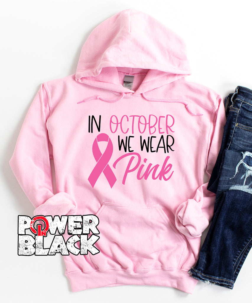 In October We Wear Pink And Watch Steelers Breast Cancer Halloween 2023  Black Hoodie